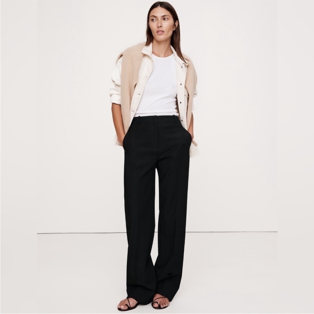 NWT! Banana Republic Black High-Rise Modern Straight city  Pant 4 work nice